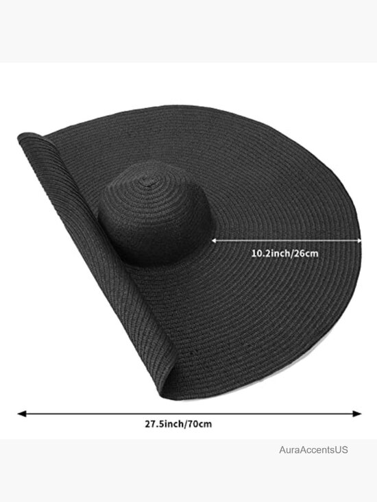 Oversized Beach Straw Sun Hat Wide Brim Floppy UV Protection Foldable Summer